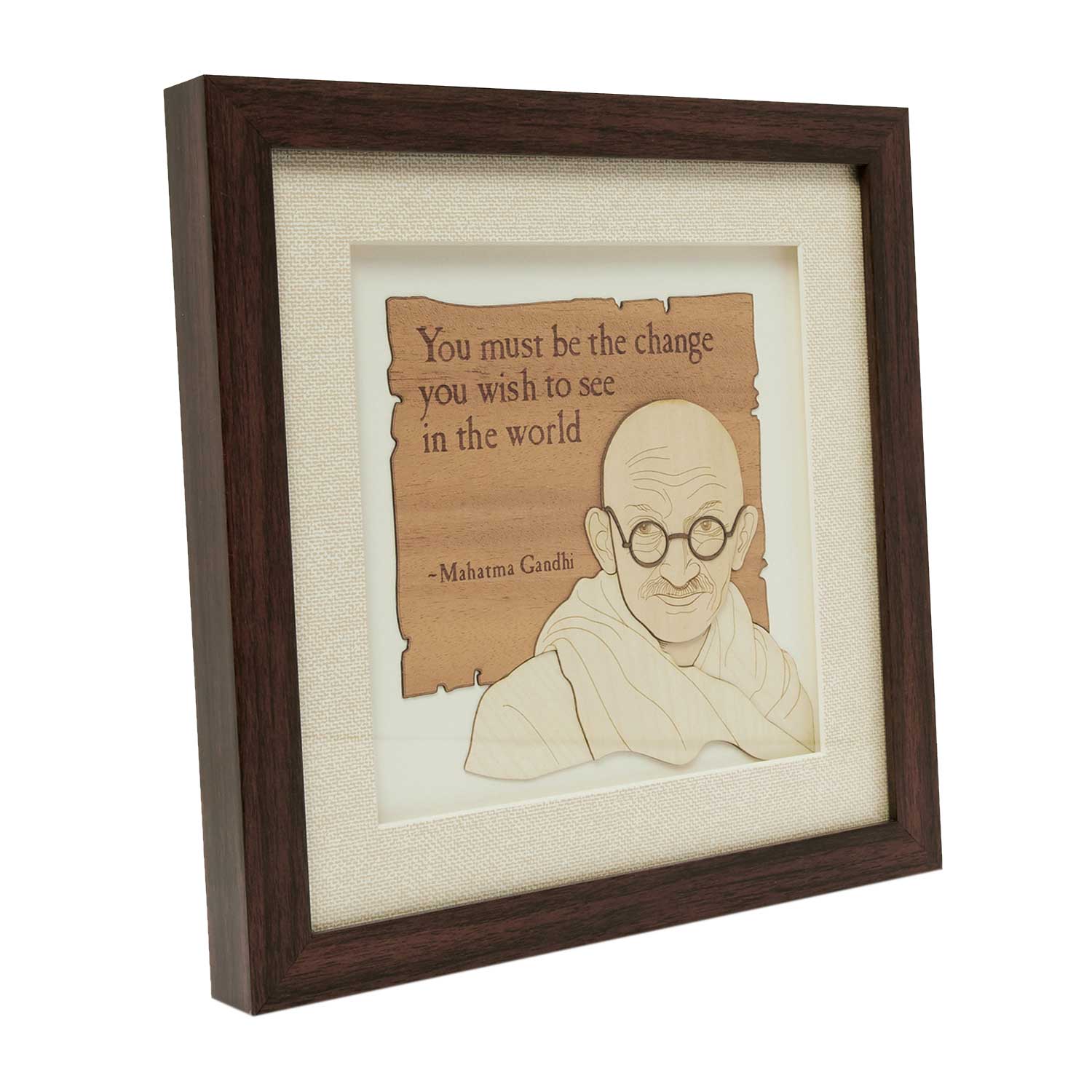 Mhatma Gandhi  Wood Art Frame