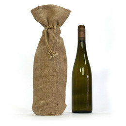 Linen Bottle Bags with Hemp Drawstring