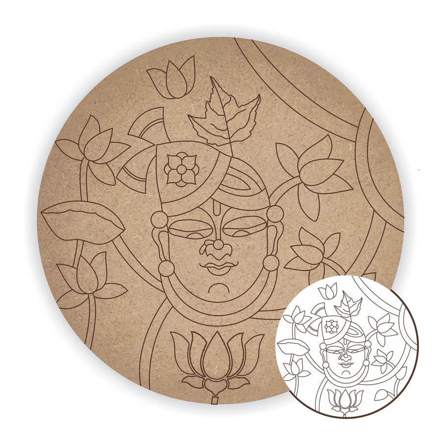Pre Marked MDF Base – Lord Krishna – 8 Inches
