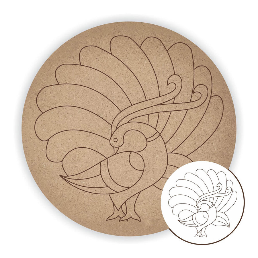 Pre Marked MDF Base – Majestic Bird – 8 Inches