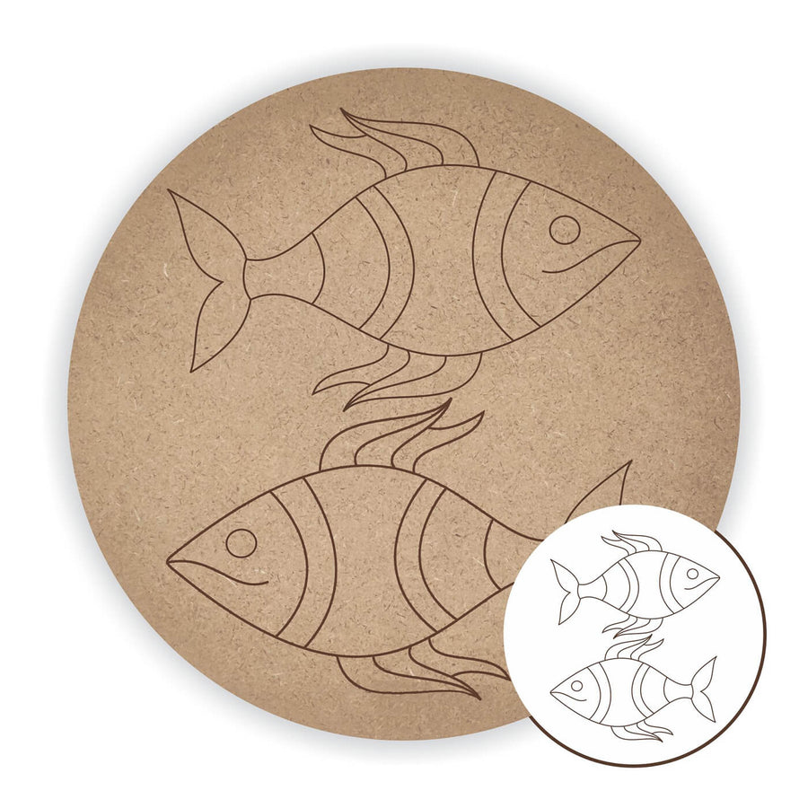 Pre Marked MDF Base – Double Fish