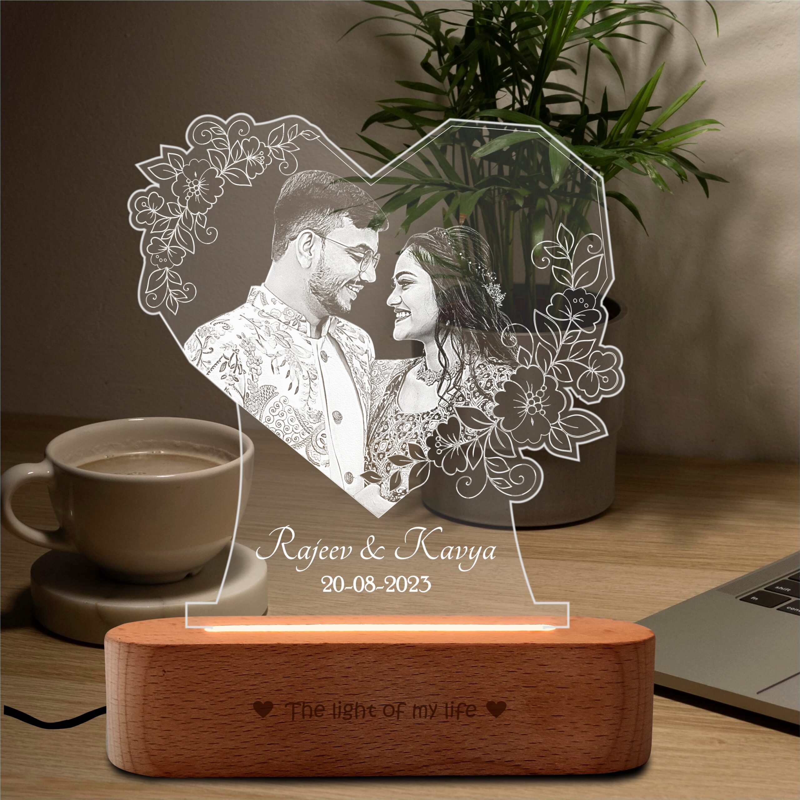 Radiant Love: Personalized Photo Glow Lamp