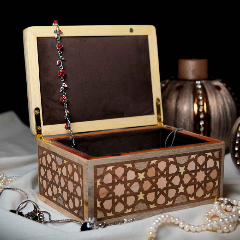 Diwali Box 054 Handcrafted Wooden Jewelry Box with Marquetry Technique