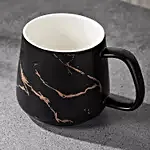 m003 3D Ceramic Black Matte Marble Coffee Mug