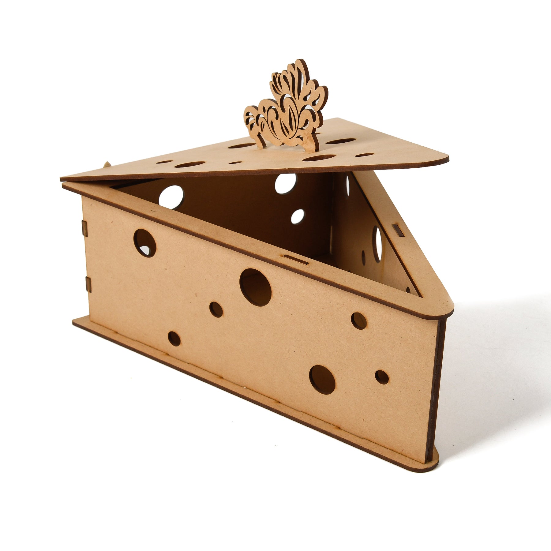 mdf box 030 Cheese Wedge Wooden Box for Storage