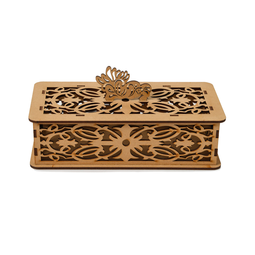 mdf box 011 Rectangular Carved Wooden Box