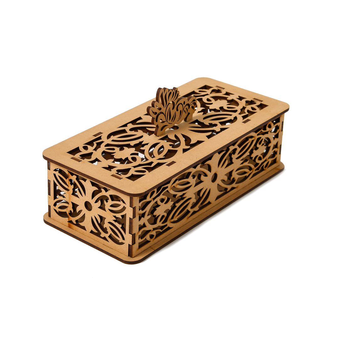 mdf box 011 Rectangular Carved Wooden Box