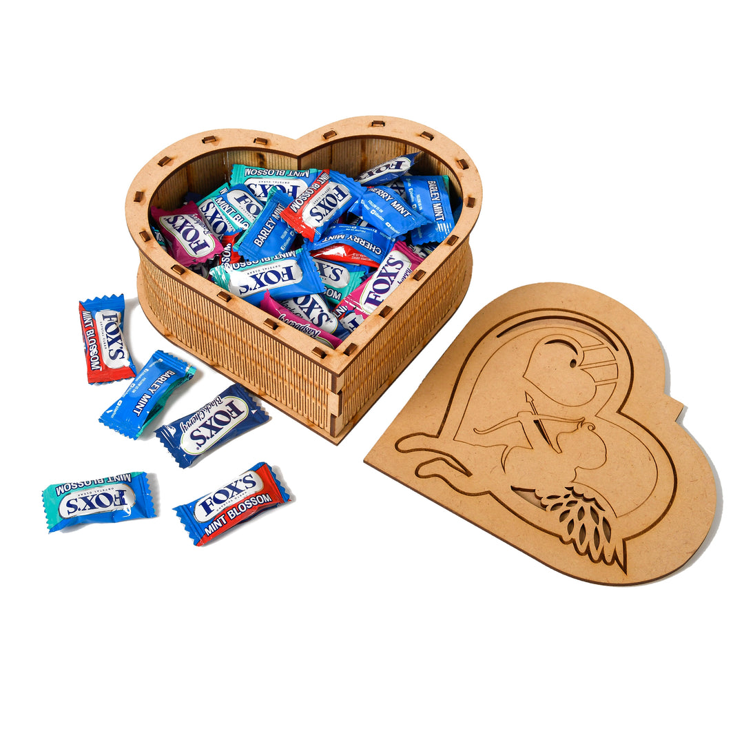 mdf box 04 Heart Engraved Wooden Box