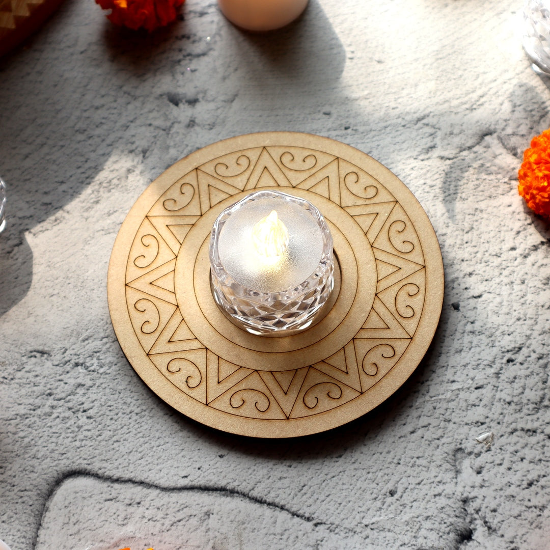 festival Mandala design T Light Candle Holder A