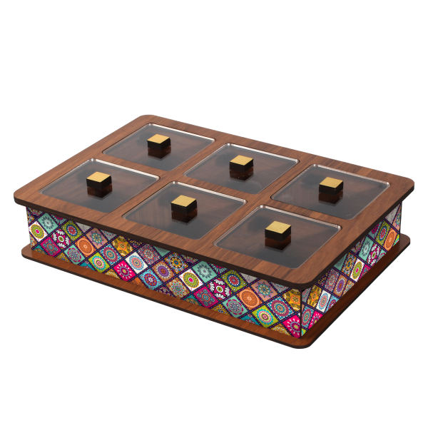 d box 002 Wooden Tea Bag Organizer Box with Chests Kheshti