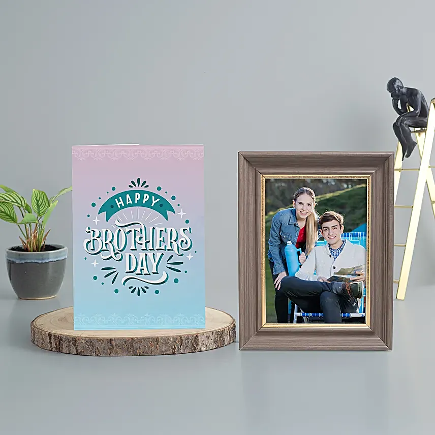 Fm 042  Greeting Card & Personalised Photo Frame For Brother