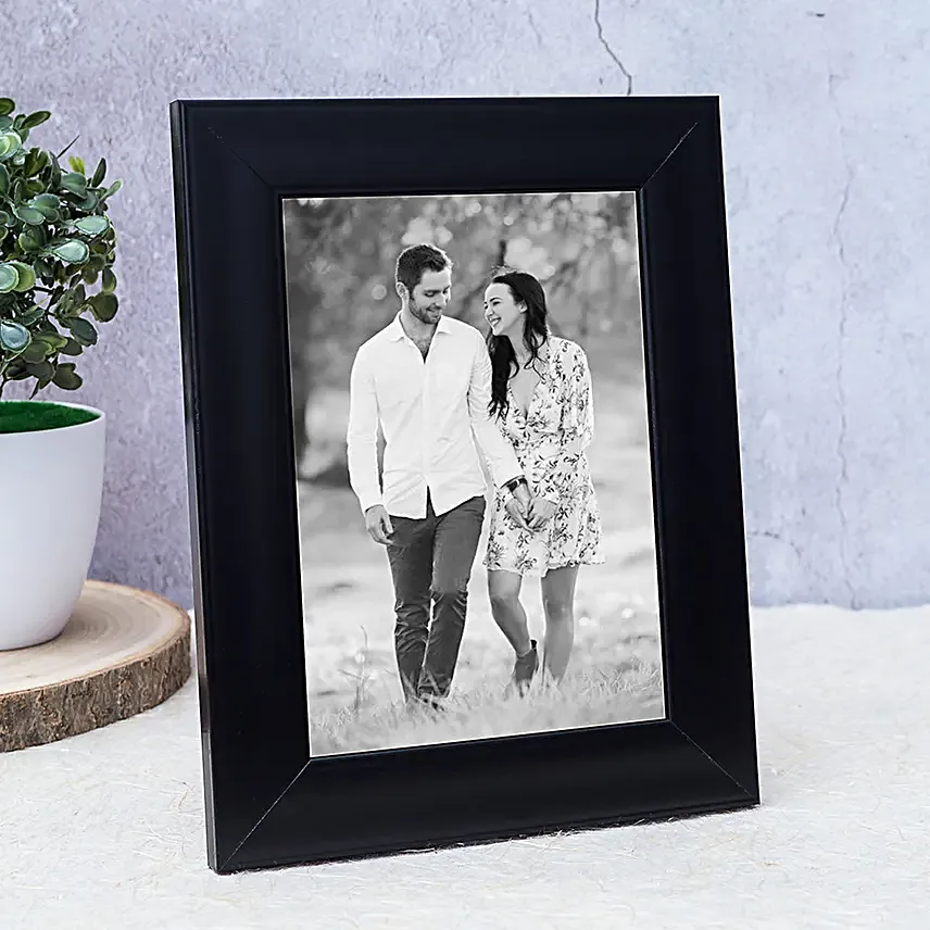 Fm 036  Personalised Black Wooden Table Top Photo Frame