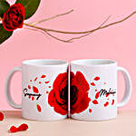 m001 Personalised Red Rose Mug Set