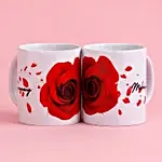 m001 Personalised Red Rose Mug Set