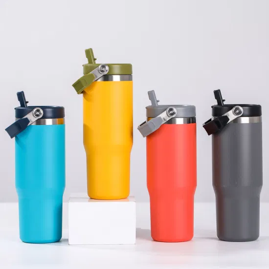 Water Cups with Straw and Lid Stainless Steel