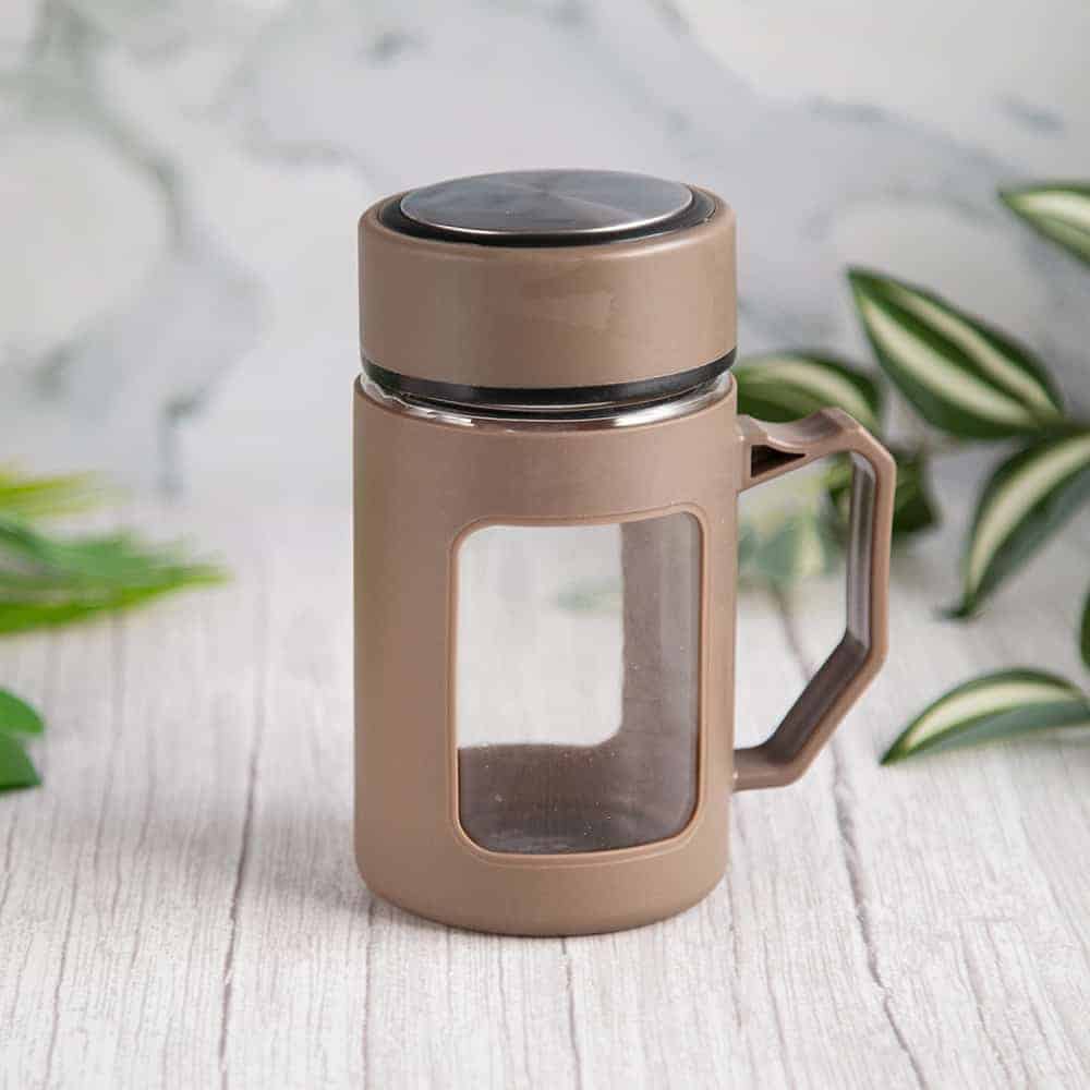 Inner Glass Outer Plastic 500 ml Travel Mug with lid-1 Piece