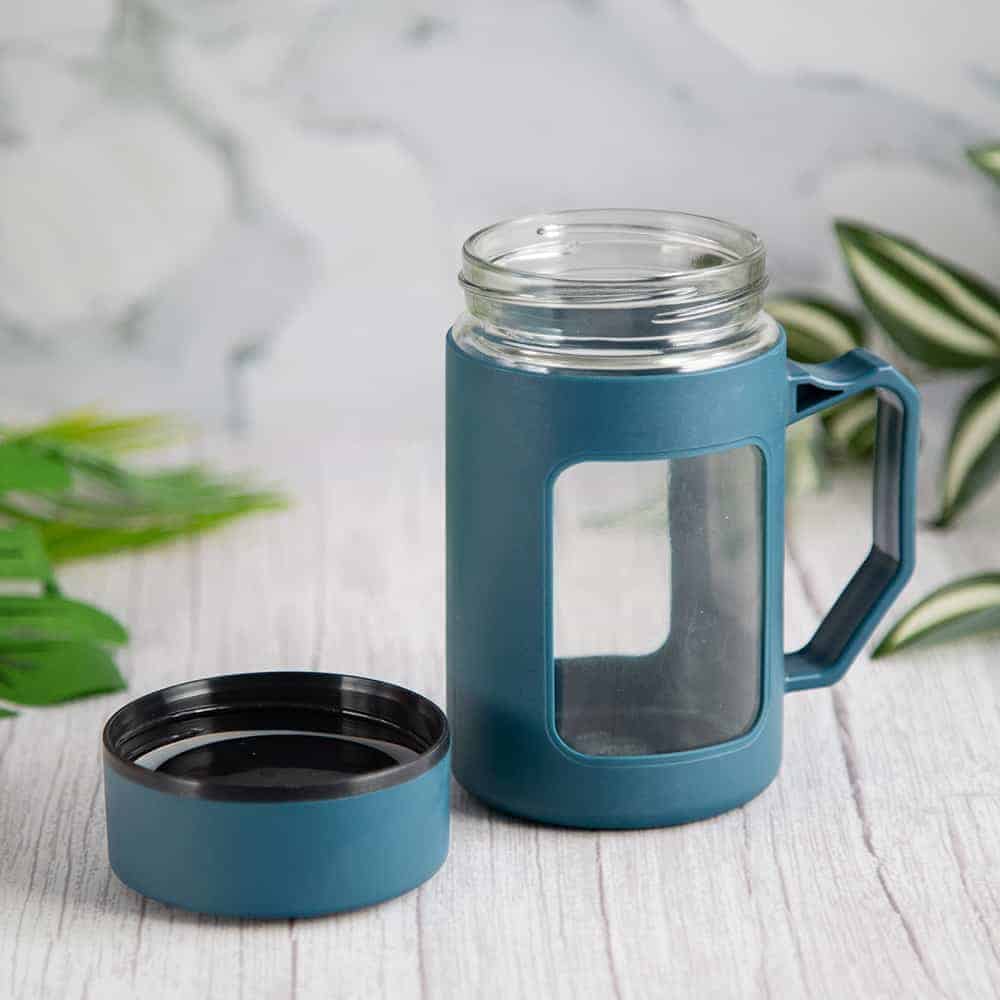 Inner Glass Outer Plastic 500 ml Travel Mug with lid-1 Piece