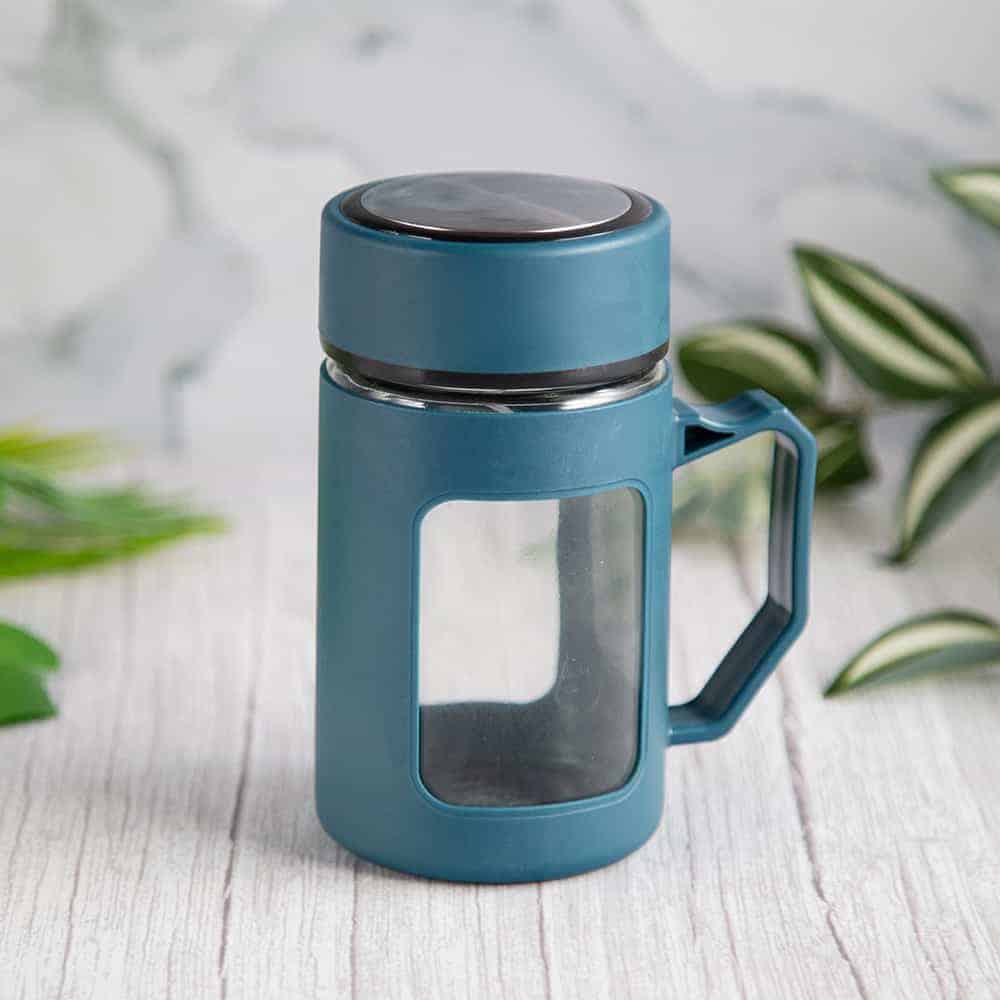 Inner Glass Outer Plastic 500 ml Travel Mug with lid-1 Piece